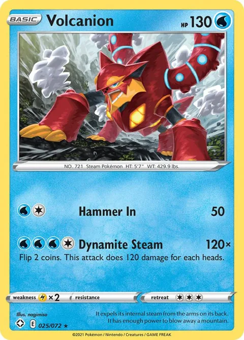 Volcanion #025/072 Reverse Holofoil Pokémon card from Shining Fates