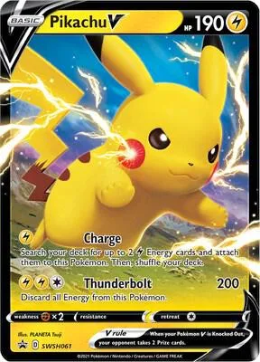 Pikachu V #SWSH061 Holofoil Pokémon card from Sword & Shield Promo Cards