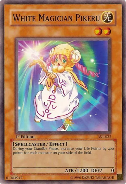 White Magician Pikeru AST-033 1st Edition Yu-Gi-Oh card from Ancient Sanctuary