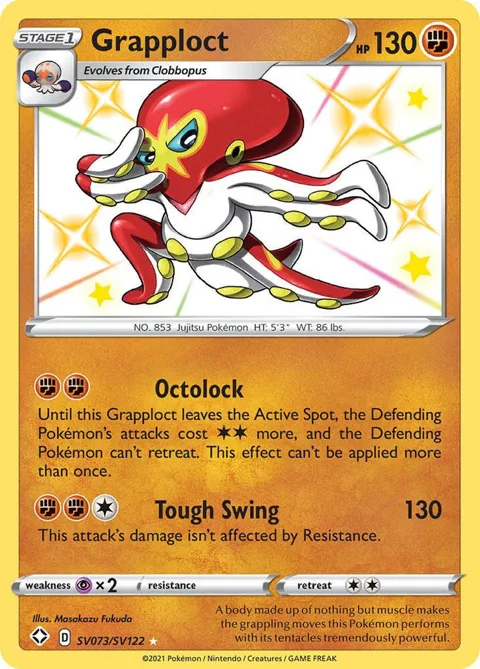 Grapploct #SV073/SV122 Holofoil Pokémon card from Shining Fates: Shiny Vault