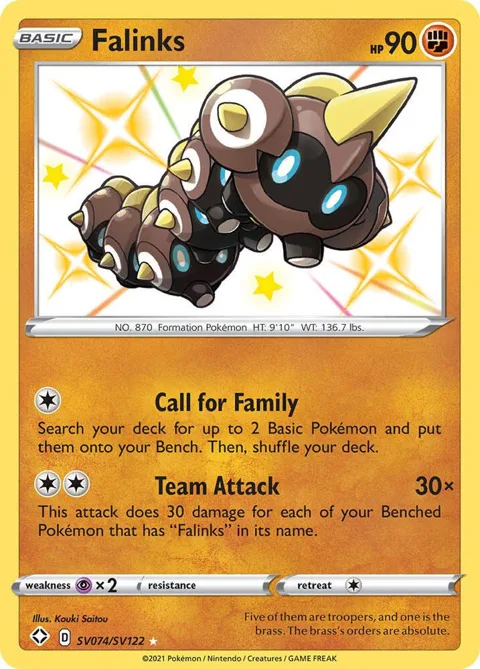 Falinks #SV074/SV122 Holofoil Pokémon card from Shining Fates: Shiny Vault