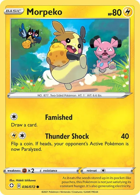 Morpeko 036 #036/072 Reverse Holofoil Pokémon card from Shining Fates