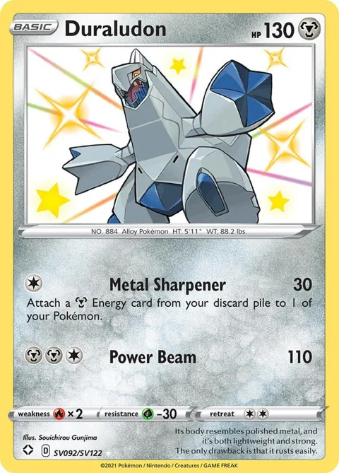 Duraludon #SV092/SV122 Holofoil Pokémon card from Shining Fates: Shiny Vault