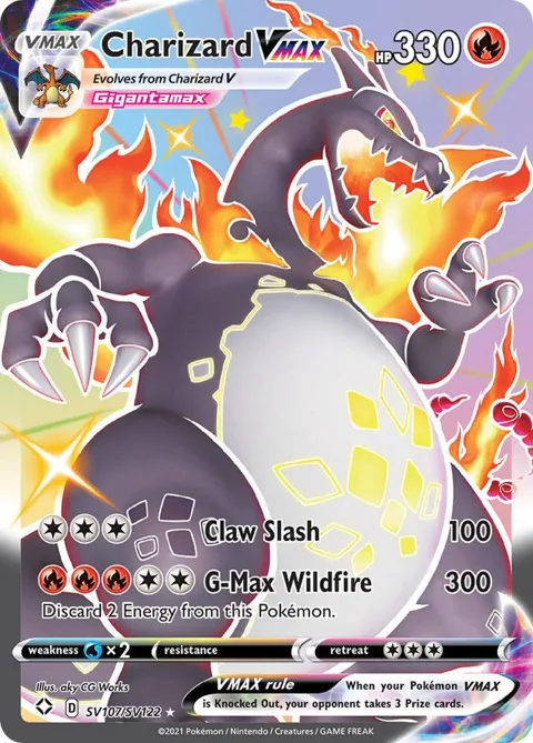 Charizard VMAX #SV107/SV122 Holofoil Pokémon card from Shining Fates: Shiny Vault