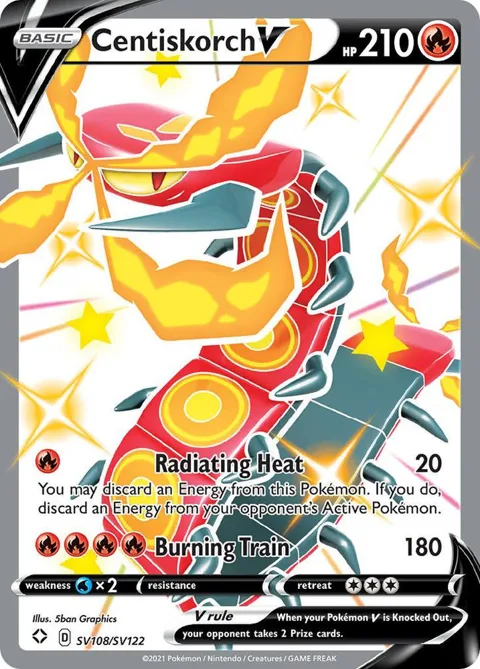 Centiskorch V #SV108/SV122 Holofoil Pokémon card from Shining Fates: Shiny Vault