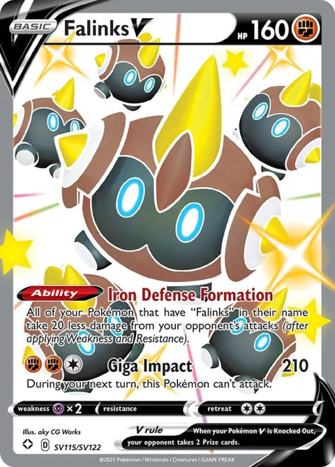Falinks V #SV115/SV122 Holofoil Pokémon card from Shining Fates: Shiny Vault
