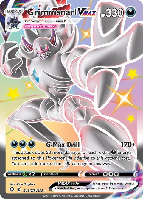 Grimmsnarl VMAX #SV117/SV122 Holofoil Pokémon card from Shining Fates: Shiny Vault