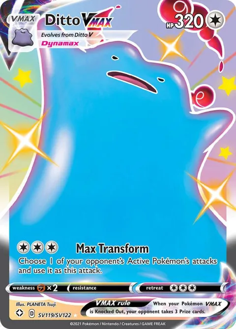 Ditto VMAX #SV119/SV122 Holofoil Pokémon card from Shining Fates: Shiny Vault