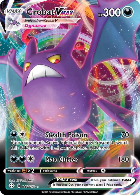 Crobat VMAX #045/072 Holofoil Pokémon card from Shining Fates