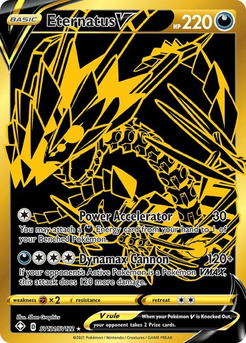 Eternatus V #SV121/SV122 Holofoil Pokémon card from Shining Fates: Shiny Vault