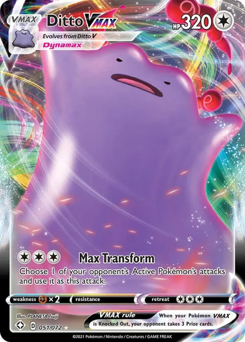 Ditto VMAX #051/072 Holofoil Pokémon card from Shining Fates