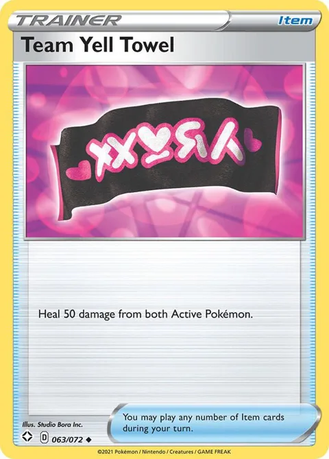 Team Yell Towel #063/072 Pokémon card from Shining Fates