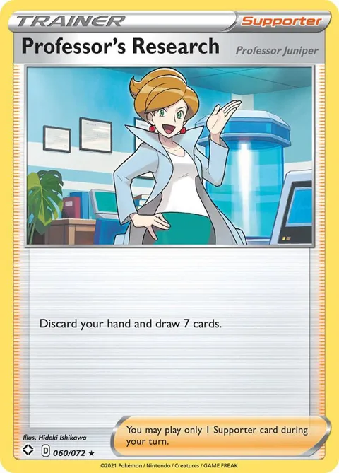 Professor's Research [Professor Juniper] #060/072 Reverse Holofoil Pokémon card from Shining Fates