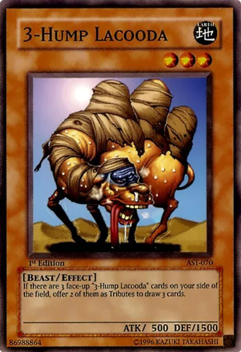 3-Hump Lacooda AST-070 1st Edition Yu-Gi-Oh card from Ancient Sanctuary