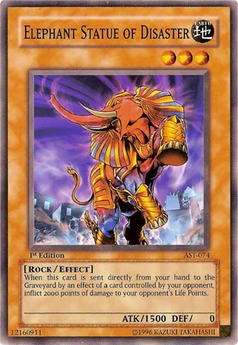 Elephant Statue of Disaster AST-074 Unlimited Yu-Gi-Oh card from Ancient Sanctuary