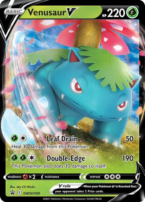 Venusaur V #SWSH100 Holofoil Pokémon card from Sword & Shield Promo Cards