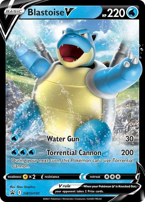 Blastoise V #SWSH101 Holofoil Pokémon card from Sword & Shield Promo Cards