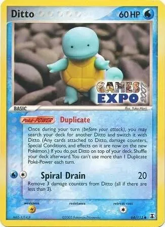 Ditto Squirtle - 64/113 Games Expo 2007 #064/113 Pokémon card from Miscellaneous Cards & Products