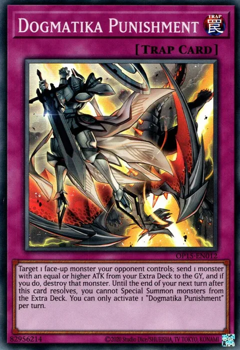 Dogmatika Punishment OP15-EN012 Yu-Gi-Oh card from OTS Tournament Pack 15