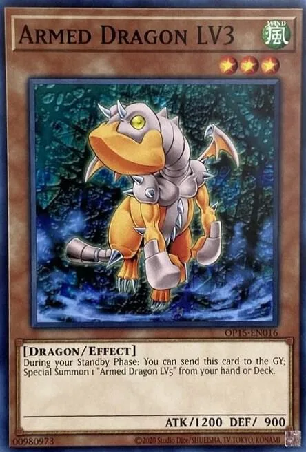 Armed Dragon LV3 OP15-EN016 Yu-Gi-Oh card from OTS Tournament Pack 15