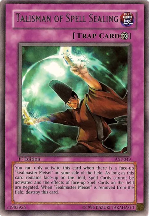 Talisman of Spell Sealing AST-049 Unlimited Yu-Gi-Oh card from Ancient Sanctuary