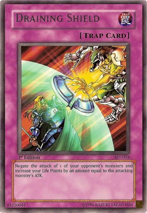 Draining Shield AST-054 1st Edition Yu-Gi-Oh card from Ancient Sanctuary