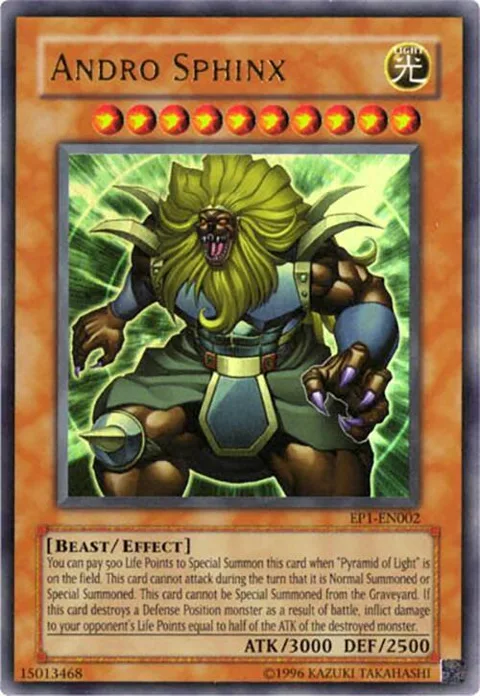 Andro Sphinx EP1-EN002 Yu-Gi-Oh card from Yu-Gi-Oh! Movie Exclusive Pack