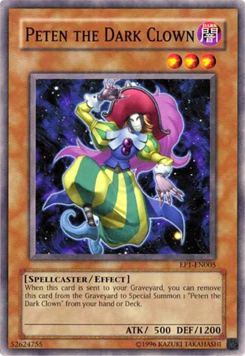 Peten the Dark Clown EP1-EN005 Yu-Gi-Oh card from Yu-Gi-Oh! Movie Exclusive Pack