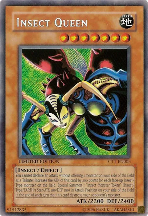 Insect Queen CT1-EN005 Yu-Gi-Oh card from 2004 Collectors Tin