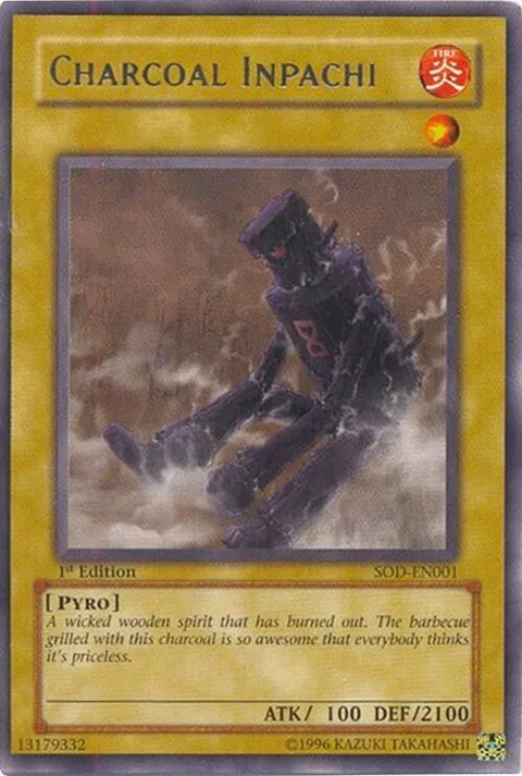Charcoal Inpachi SOD-EN001 1st Edition Yu-Gi-Oh card from Soul of the Duelist