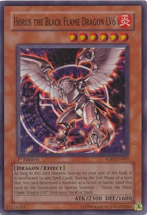 Horus the Black Flame Dragon LV6 SOD-EN007 Unlimited Yu-Gi-Oh card from Soul of the Duelist