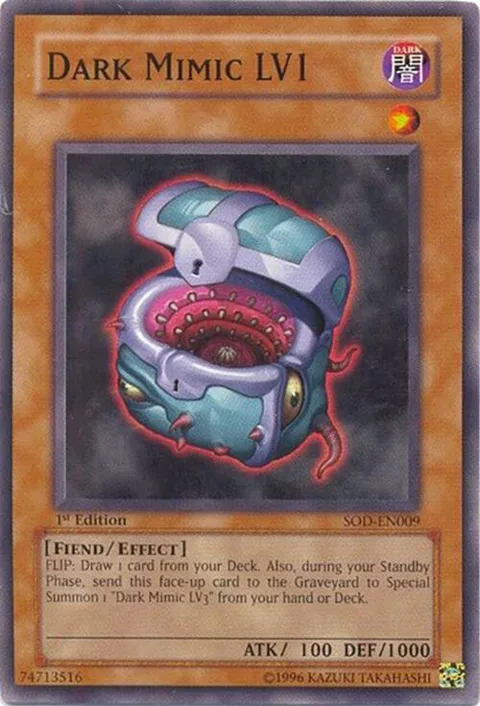 Dark Mimic LV1 SOD-EN009 1st Edition Yu-Gi-Oh card from Soul of the Duelist