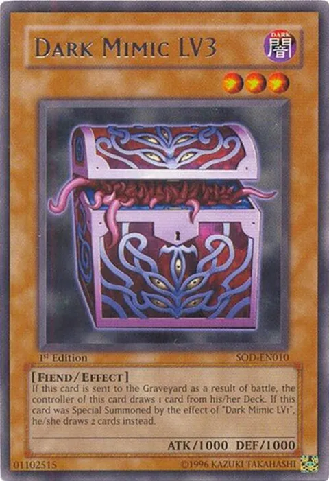 Dark Mimic LV3 SOD-EN010 1st Edition Yu-Gi-Oh card from Soul of the Duelist