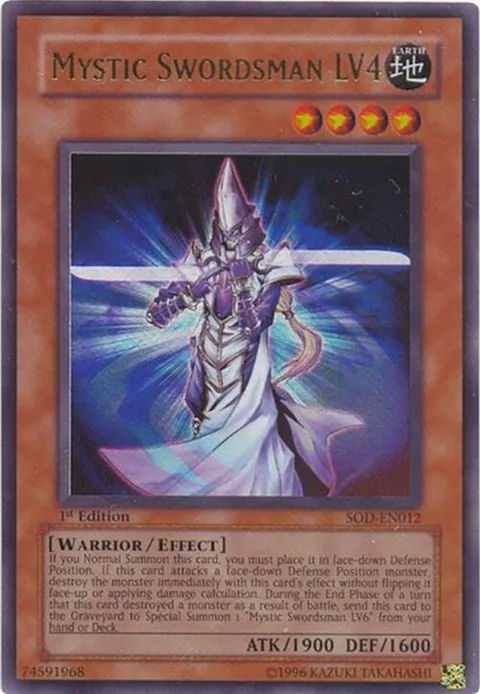 Mystic Swordsman LV4 SOD-EN012 Unlimited Yu-Gi-Oh card from Soul of the Duelist