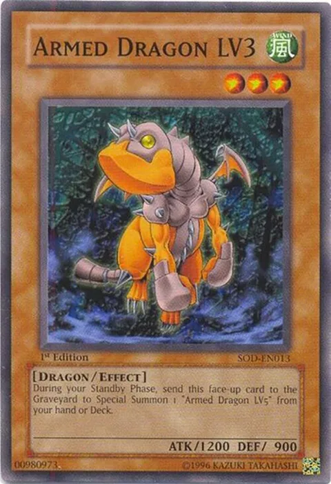 Armed Dragon LV3 SOD-EN013 Unlimited Yu-Gi-Oh card from Soul of the Duelist