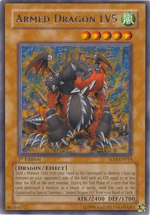 Armed Dragon LV5 SOD-EN014 Yu-Gi-Oh card from Soul of the Duelist