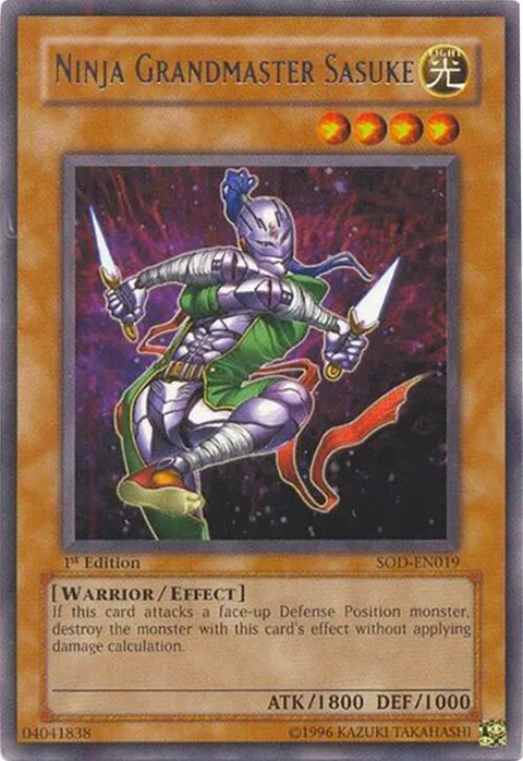 Ninja Grandmaster Sasuke SOD-EN019 1st Edition Yu-Gi-Oh card from Soul of the Duelist