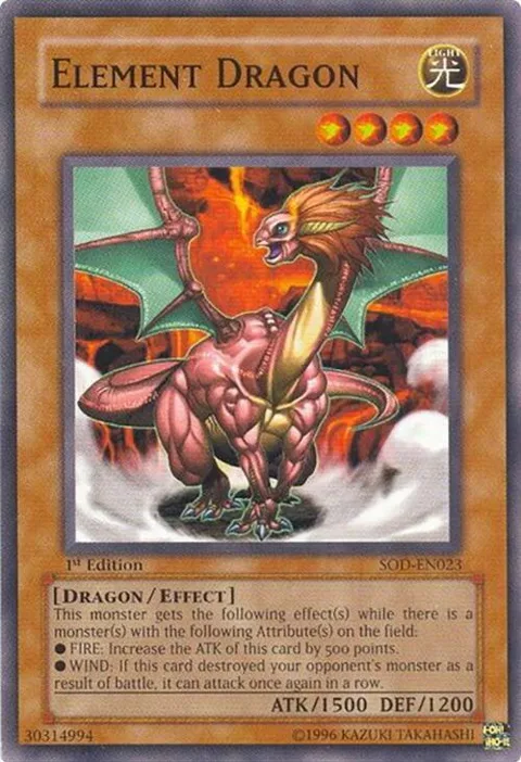 Element Dragon SOD-EN023 Unlimited Yu-Gi-Oh card from Soul of the Duelist