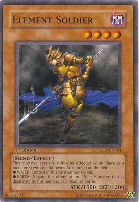 Element Soldier SOD-EN024 1st Edition Yu-Gi-Oh card from Soul of the Duelist