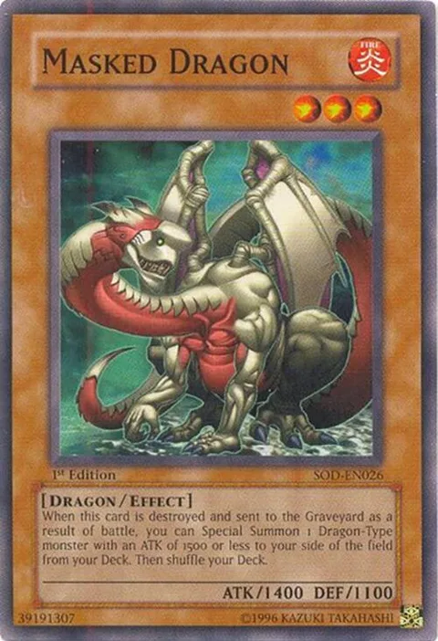 Masked Dragon SOD-EN026 Unlimited Yu-Gi-Oh card from Soul of the Duelist