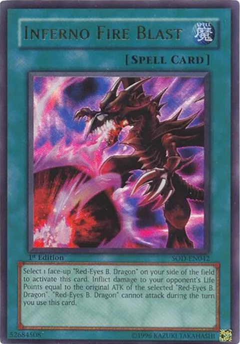 Inferno Fire Blast SOD-EN042 Unlimited Yu-Gi-Oh card from Soul of the Duelist