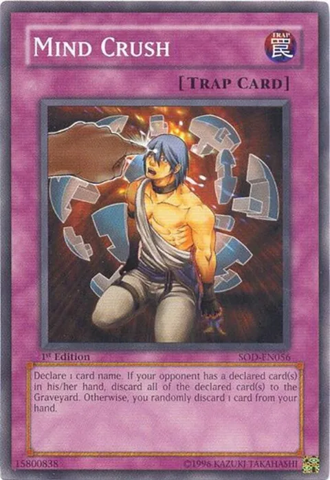 Mind Crush SOD-EN056 1st Edition Yu-Gi-Oh card from Soul of the Duelist