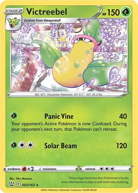 Victreebel #003/163 Reverse Holofoil Pokémon card from Battle Styles
