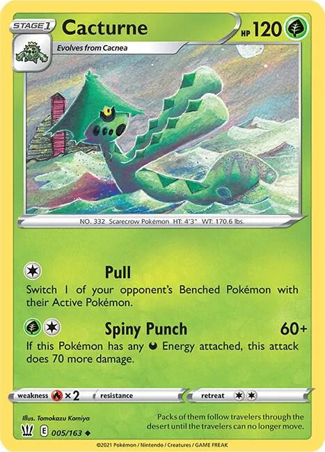 Cacturne #005/163 Pokémon card from Battle Styles