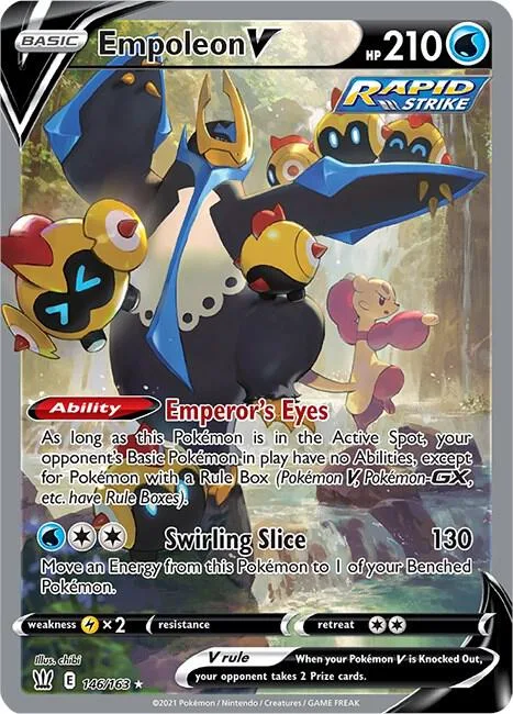 Empoleon V Alt Art #146/163 Holofoil Pokémon card from Battle Styles