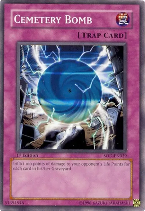 Cemetery Bomb SOD-EN059 1st Edition Yu-Gi-Oh card from Soul of the Duelist
