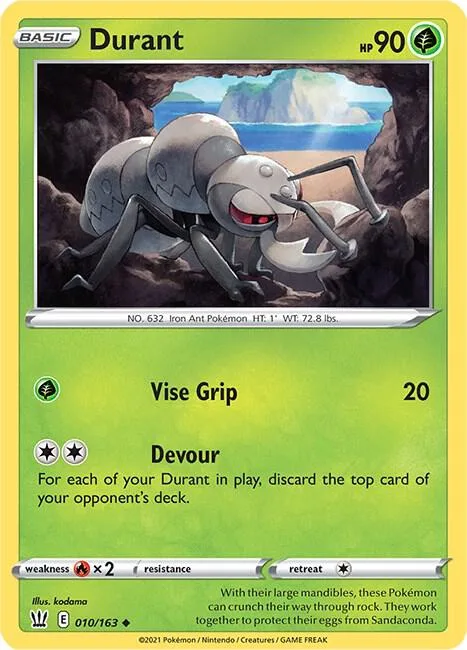 Durant #010/163 Pokémon card from Battle Styles