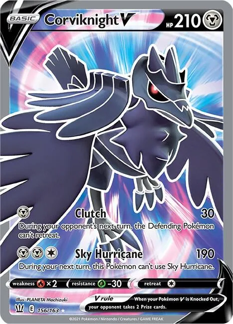 Corviknight V Full Art #156/163 Holofoil Pokémon card from Battle Styles