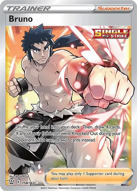 Bruno Full Art #158/163 Holofoil Pokémon card from Battle Styles