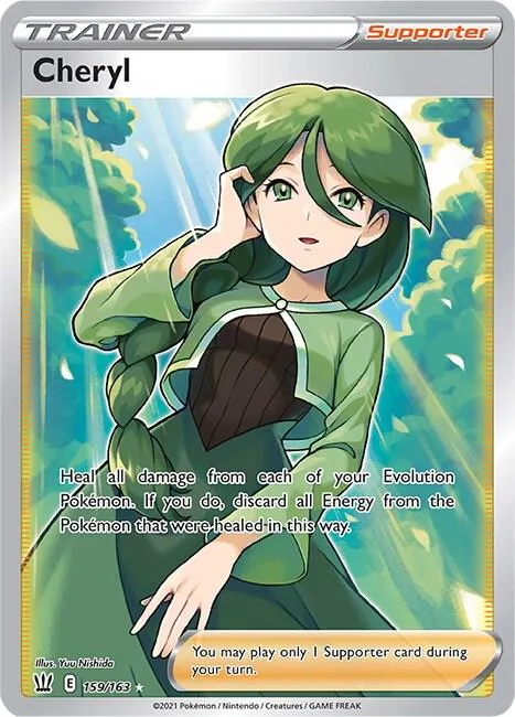 Cheryl Full Art #159/163 Holofoil Pokémon card from Battle Styles